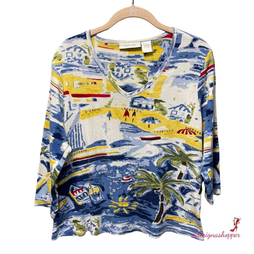 Tantrums Art to Wear Embroidered top Lg